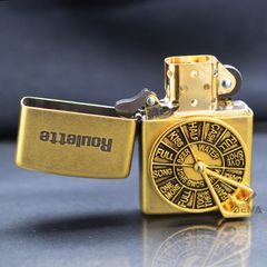 Zippo Đồng Bụi Ốp Vòng Quay Uống Rượu Roulette ZN125