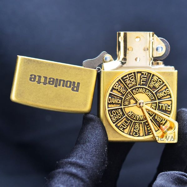 Zippo Đồng Bụi Ốp Vòng Quay Uống Rượu Roulette ZN125