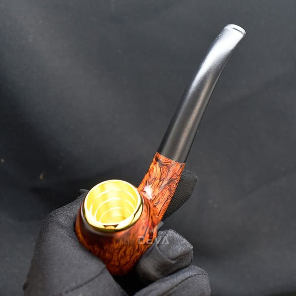 Tẩu hút Xì Gà thân gỗ cán cong Freesize TG08