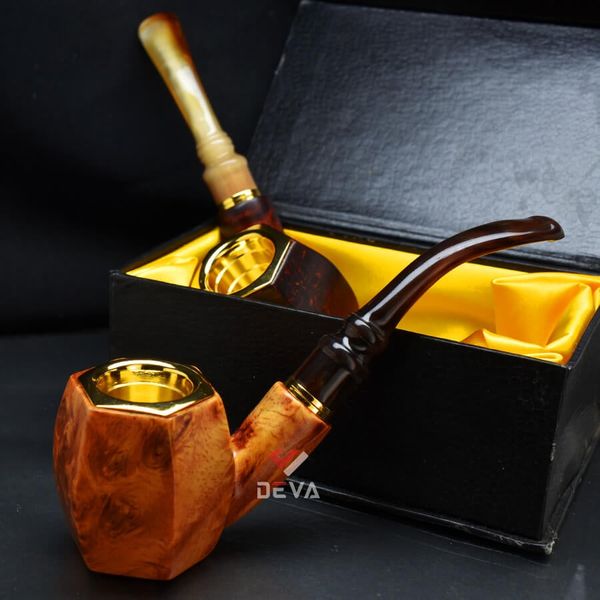 Tẩu bầu lục giác thân gỗ cán sừng Freesize TS29