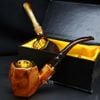 Tẩu Cigar bầu lục giác thân gỗ cán sừng Freesize TS29