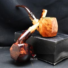 Tẩu bầu lục giác thân gỗ cán sừng Freesize TS29