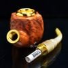 Tẩu Cigar bầu lục giác thân gỗ cán sừng Freesize TS29