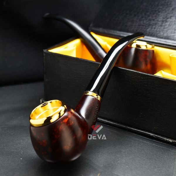 Tẩu bầu tròn gỗ cẩm cán sừng Freesize TS14