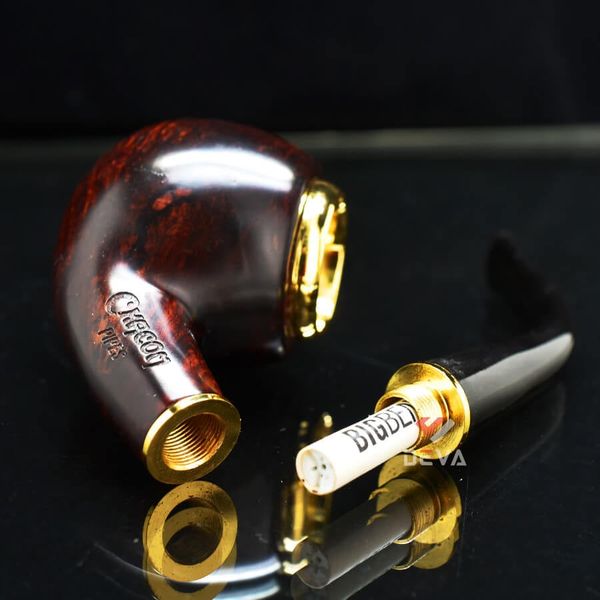 Tẩu bầu tròn gỗ cẩm cán sừng Freesize TS14