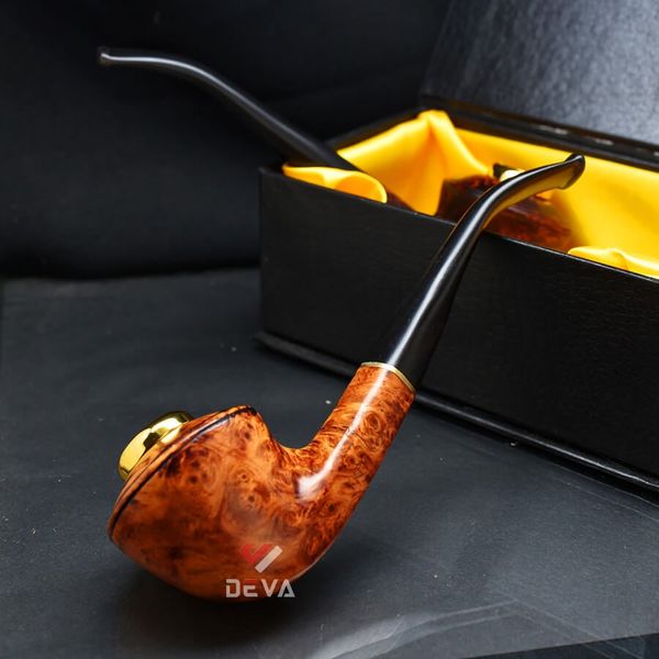 Tẩu cỡ trung Freesize 32-44 thân gỗ cán sừng TS27