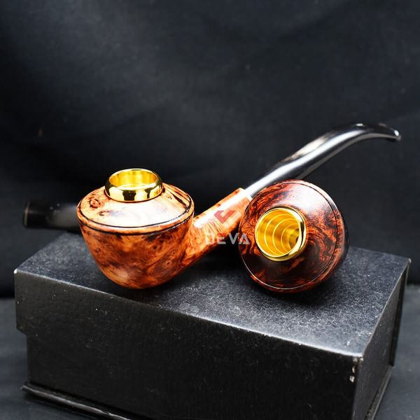 Tẩu cỡ trung Freesize 32-44 thân gỗ cán sừng TS27