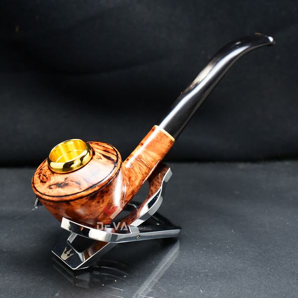 Tẩu cỡ trung Freesize 32-44 thân gỗ cán sừng TS27