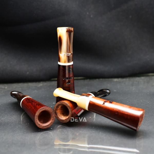 Tẩu mini thân gỗ cán sừng TS25