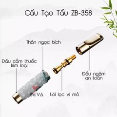 Tẩu lọc vệ sinh thân đá ngọc khắc hình rồng nổi Zobo ZB 358