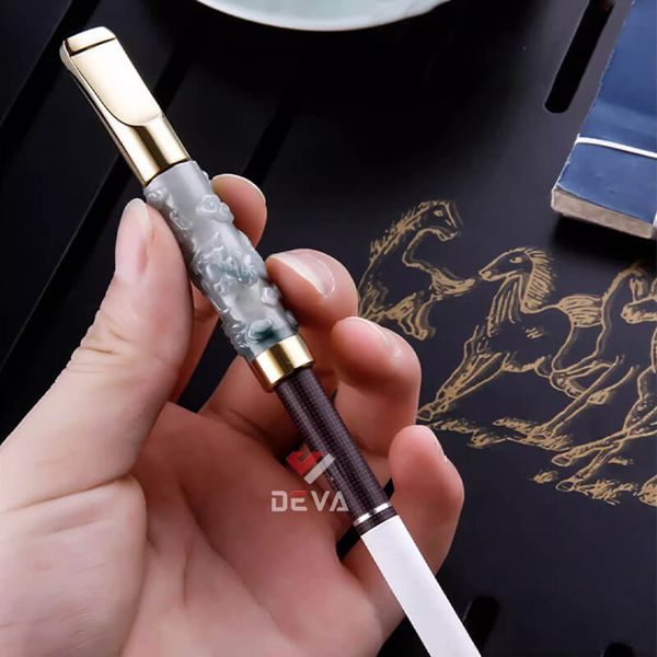 Tẩu lọc vệ sinh thân đá ngọc khắc hình rồng nổi Zobo ZB 358