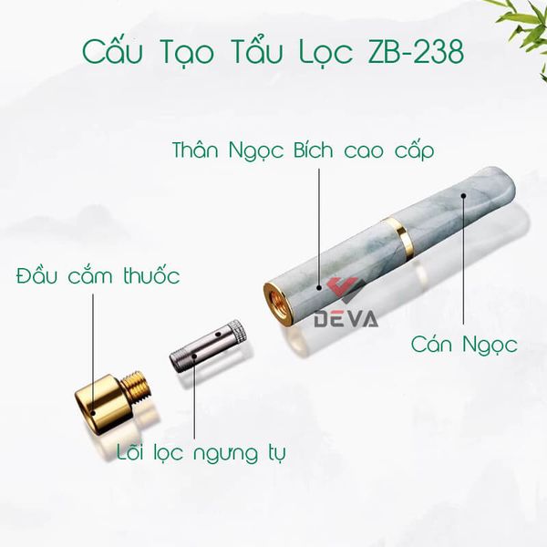 Tẩu đá ngọc vệ sinh dùng cho thuốc thường Zobo ZB 238