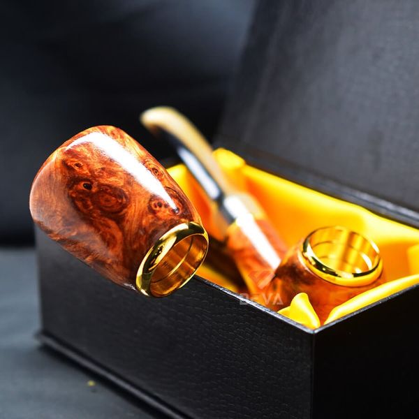 Tẩu gỗ hút Xì Gà cán sừng Freesize TS16