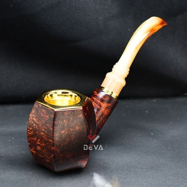 Tẩu bầu lục giác thân gỗ cán sừng Freesize TS29