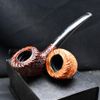 Tẩu Cigar cối rễ sần thân gỗ cán sừng Freesize TS23