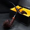 Tẩu Cigar cối sần miệng nhô cán sừng Freesize TS24