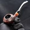 Tẩu Cigar cối sần miệng nhô cán sừng Freesize TS24