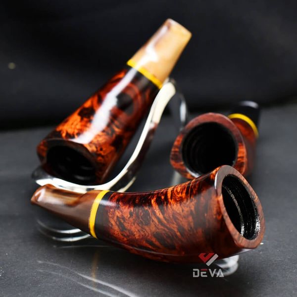 Tẩu gỗ thân ngang cán sừng size 40-60 TS30