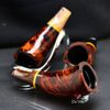 Tẩu Cigar gỗ thân ngang cán sừng size 40-60 TS30