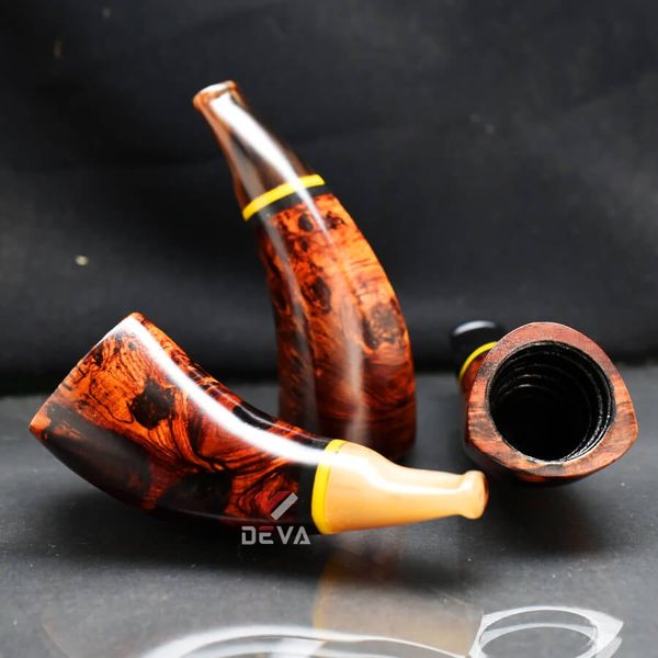 Tẩu gỗ thân ngang cán sừng size 40-60 TS30