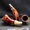 Tẩu Cigar gỗ thân ngang cán sừng size 40-60 TS30