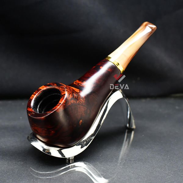 Tẩu thân gỗ đế tròn cán sừng Freesize TS20