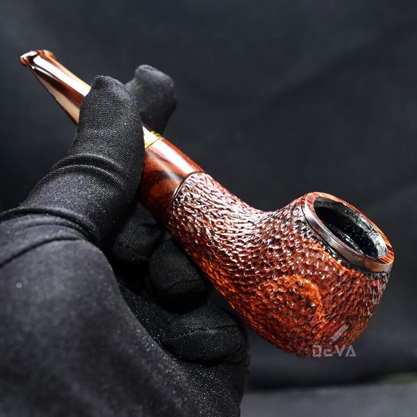 Tẩu thân gỗ đế tròn cán sừng Freesize TS20