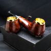 Tẩu Cigar thân gỗ đế tròn cán sừng Freesize TS20