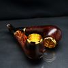 Tẩu Cigar thân gỗ đế tròn cán sừng Freesize TS20
