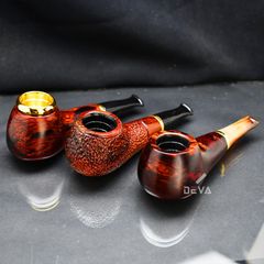 Tẩu thân gỗ đế tròn cán sừng Freesize TS20