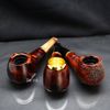 Tẩu Cigar thân gỗ đế tròn cán sừng Freesize TS20