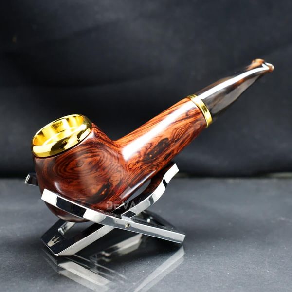 Tẩu thân gỗ đế tròn cán sừng Freesize TS20