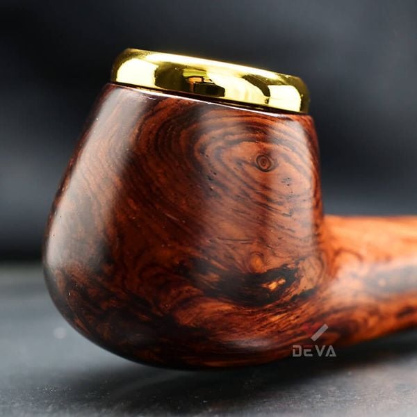 Tẩu thân gỗ đế tròn cán sừng Freesize TS20