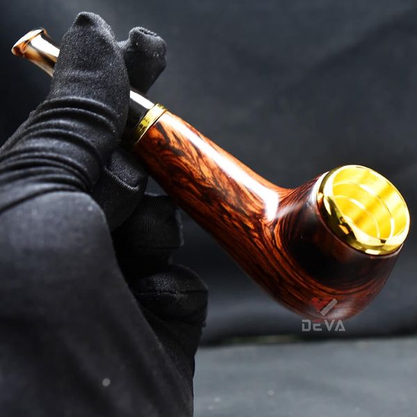 Tẩu thân gỗ đế tròn cán sừng Freesize TS20