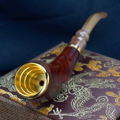 Tẩu Xì Gà gỗ cẩm cán sừng dáng thẳng Freesize TS18