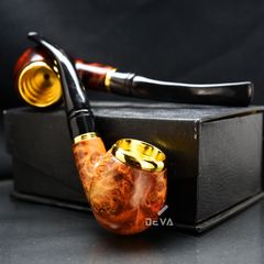 Tẩu Cigar thân gỗ đế tròn cán sừng Freesize TS05