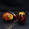 Tẩu Cigar thân gỗ đế tròn cán sừng Freesize TS05