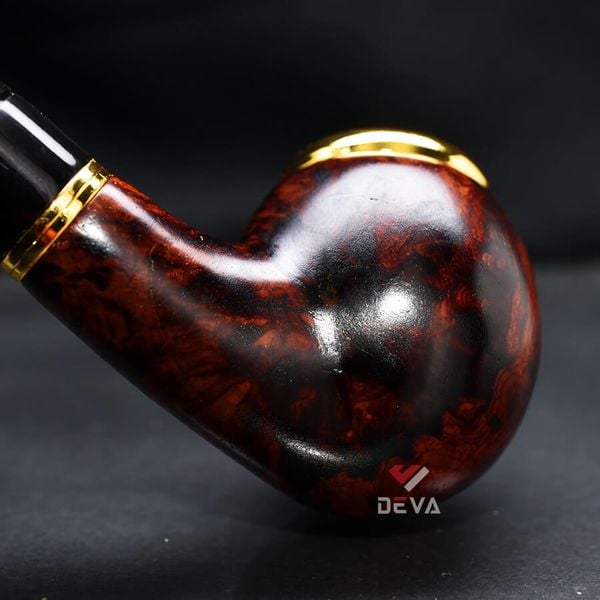 Tẩu Cigar thân gỗ đế tròn cán sừng Freesize TS05