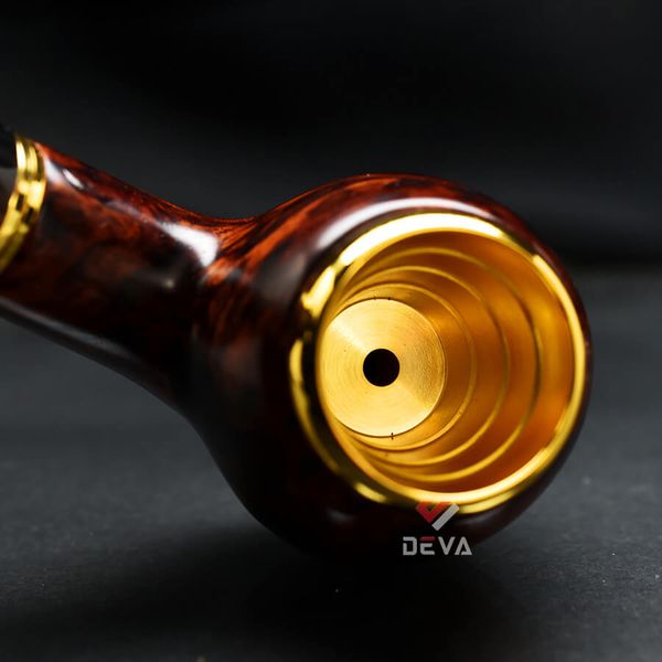 Tẩu Cigar thân gỗ đế tròn cán sừng Freesize TS05