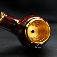 Tẩu Cigar thân gỗ đế tròn cán sừng Freesize TS05