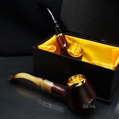Tẩu hút Cigar nối thân gỗ cán sừng cối lõi thép Freesize TS03
