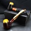Tẩu hút Cigar nối thân gỗ cán sừng cối lõi thép Freesize TS03