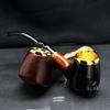 Tẩu hút Cigar nối thân gỗ cán sừng cối lõi thép Freesize TS03