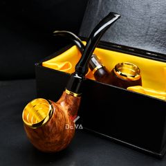 Tẩu sừng lõi đồng mạ vàng Freesize các cỡ TS09