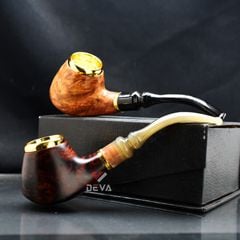 Tẩu sừng lõi đồng mạ vàng Freesize các cỡ TS09