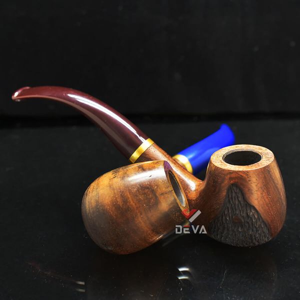 Tẩu thuốc sợi thân gỗ kèm lõi thép gắn thuốc lá TG21