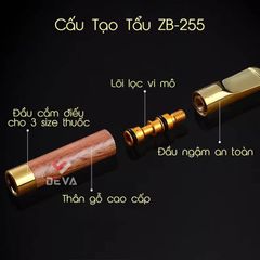 Tẩu vệ sinh thân gỗ đàn hương cho thuốc lá nhỏ và lớn Zobo ZB 255