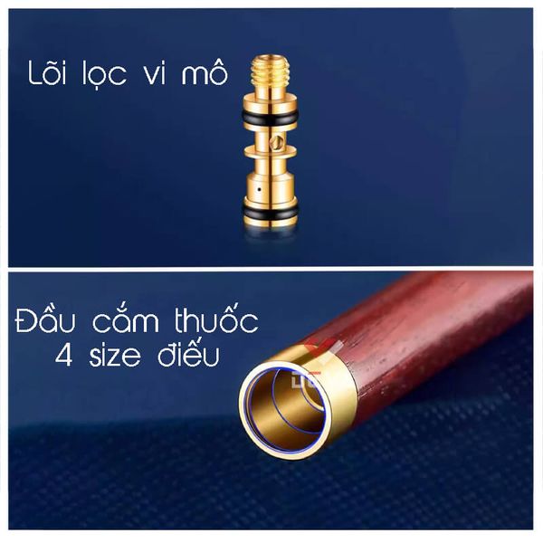 Tẩu lọc chính hãng Wosda vỏ ốp gỗ cho 4 size thuốc Series WSD-105