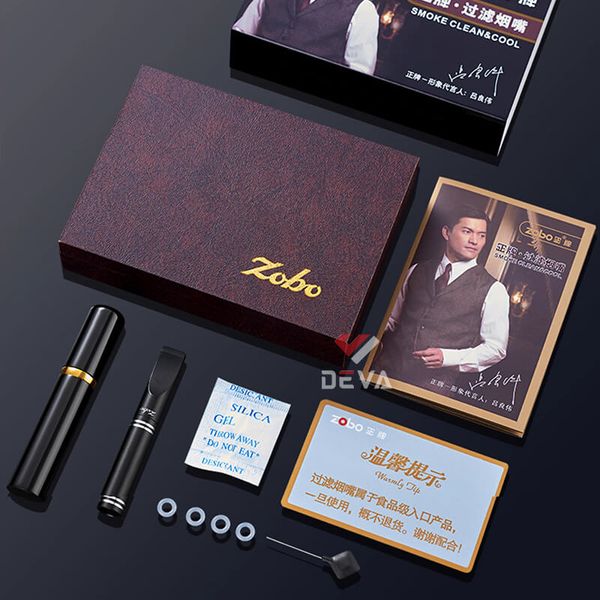 Tẩu lọc kim loại Zobo cho 4 size thuốc kèm ống đựng ZB-397