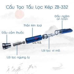 Tẩu thuốc lá kim loại Zobo lõi lọc vệ sinh 2 lớp ZB 332